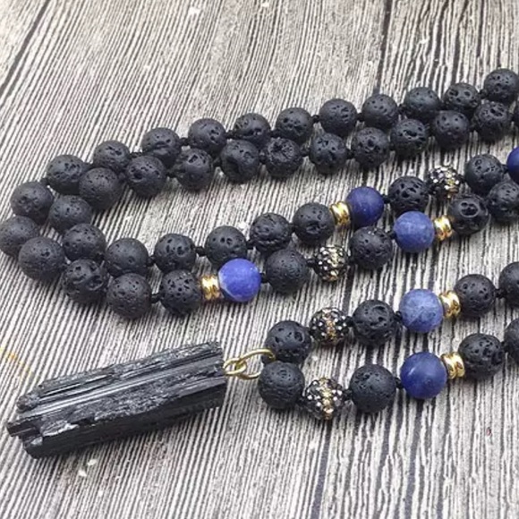 Black tourmaline mala necklace - Picture 3 of 3